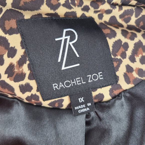 Rachel Zoe Leopard Print Tuxedo Blazer Plus Size 1X - Picture 8 of 9